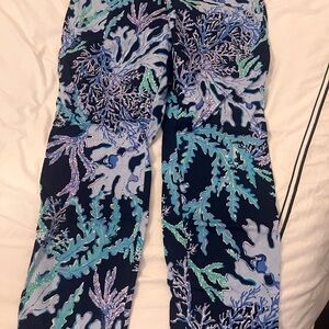 Size 12 EUC Lilly Pulitzer Kelly Skinny Ankle Pants Deep Indigo Swish and Sway